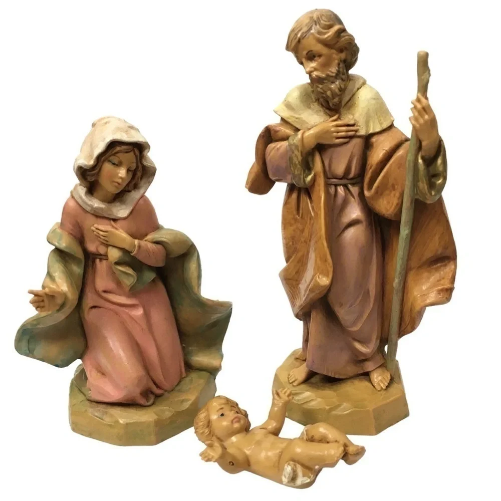 VINTAGE 90s Fontanini Nativity Figurines Holy Family Joseph Mary Baby Jesus 1991